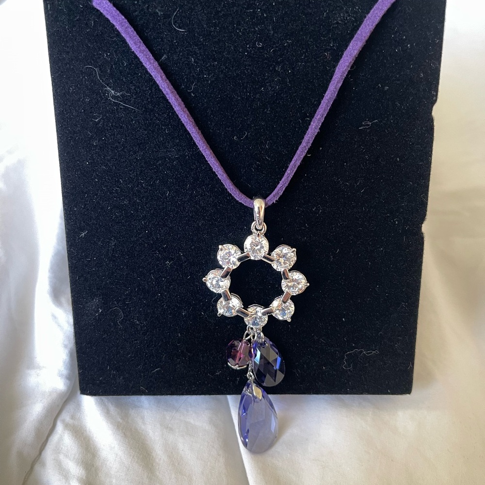 Elegant Purple Necklace with Swarovski Crystal Accents